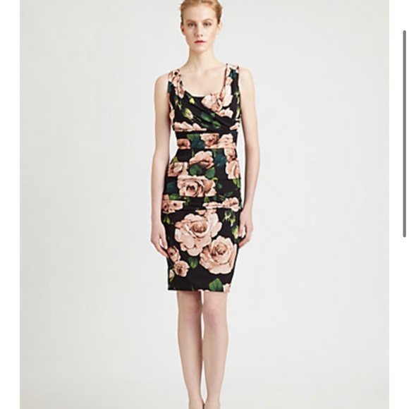 Nwot dolce gabbana rose print dress